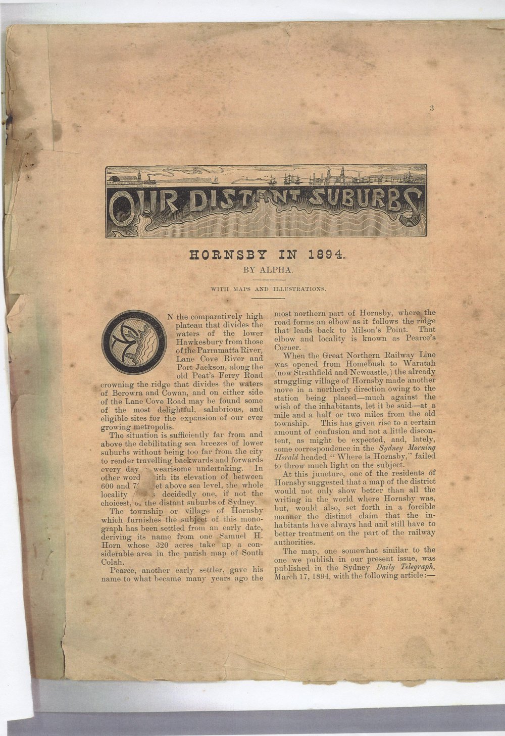 Our Distant Suburbs - Hornsby in 1894
