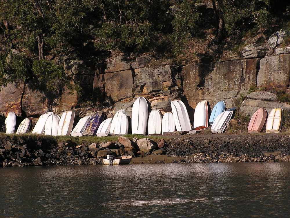 Storing dinghys at Parsley Bay, Hawkesbury River