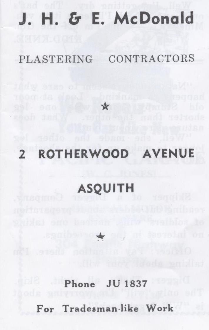 J. H &amp; E. McDonald, Plasterers, Asquith