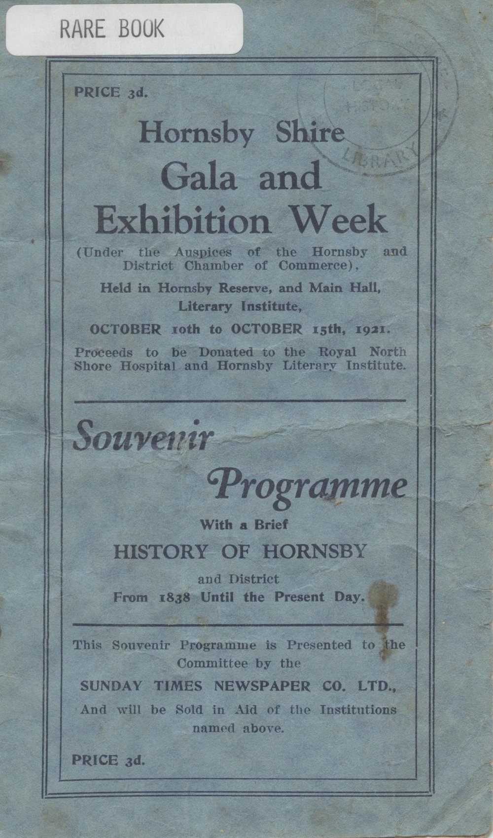 Hornsby Shire Gala and Exhibition Week - Souvenir programme