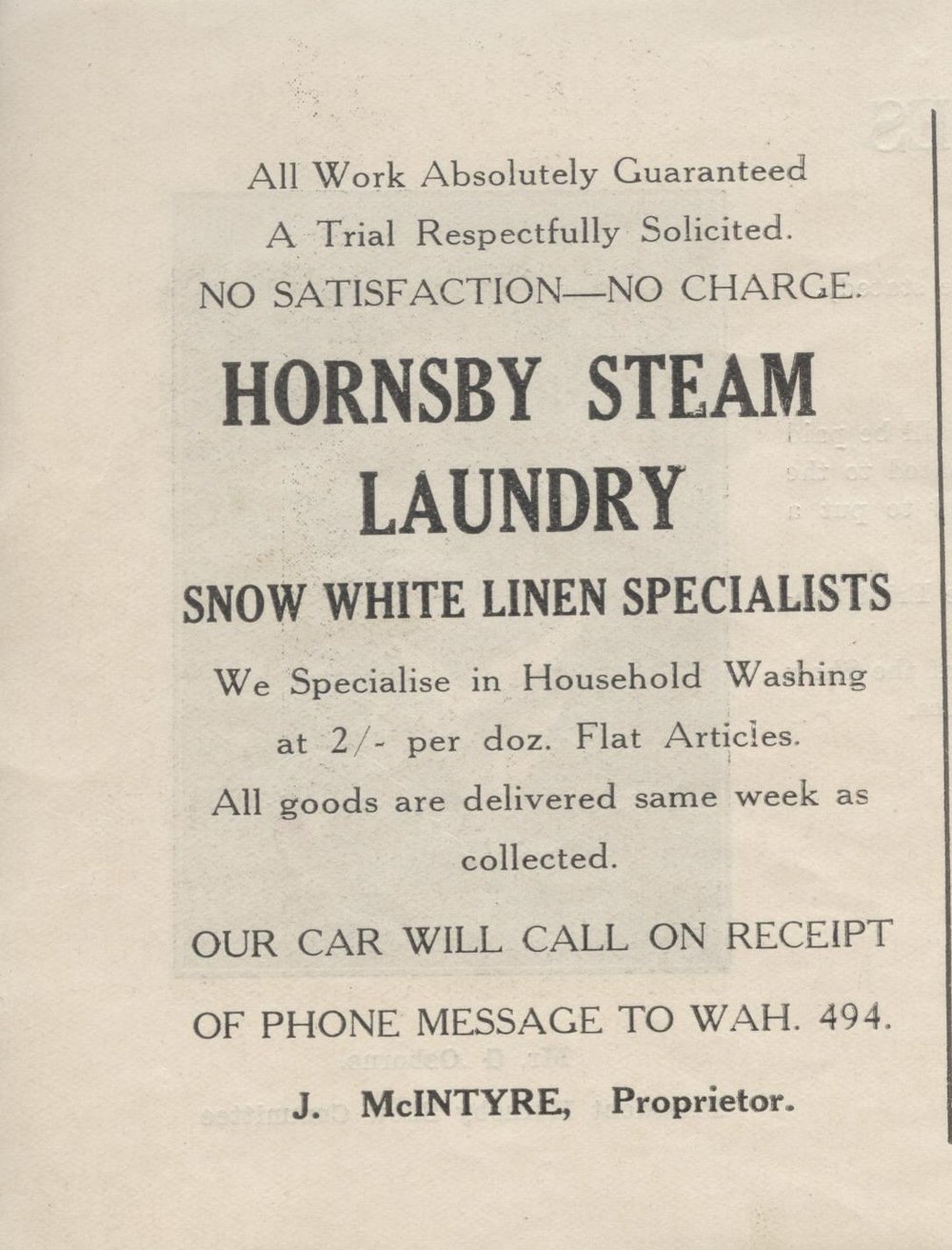 Hornsby Steam Laundry, Hornsby