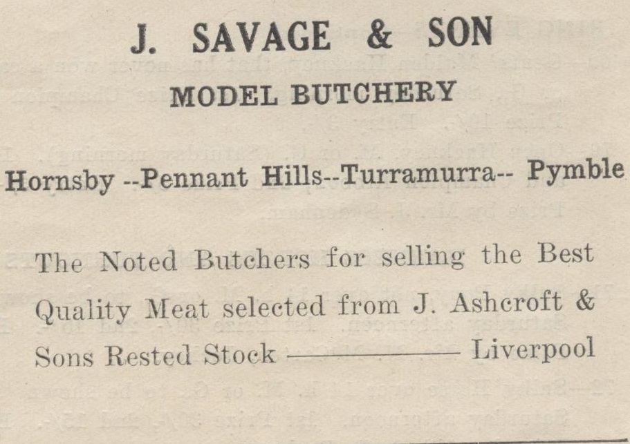 J. Savage &amp; Son, Butchery, Hornsby &amp; Pennant Hills