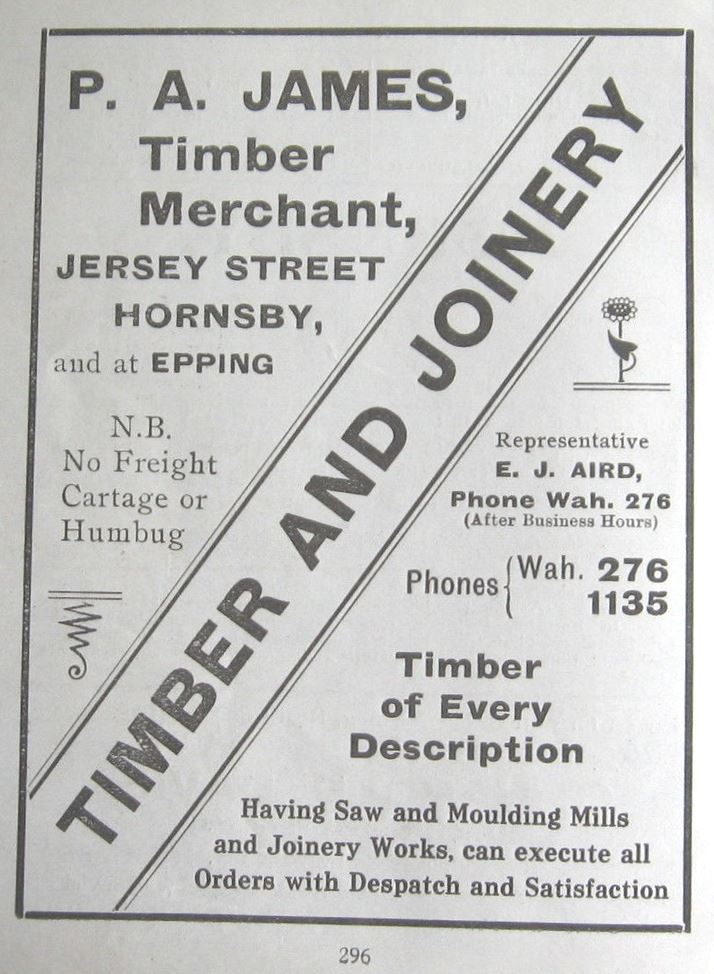 P. A. James, Timber Merchant, Hornsby