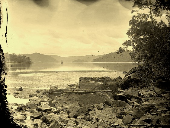 View across the Hawkesbury River to Bar Island in the distance