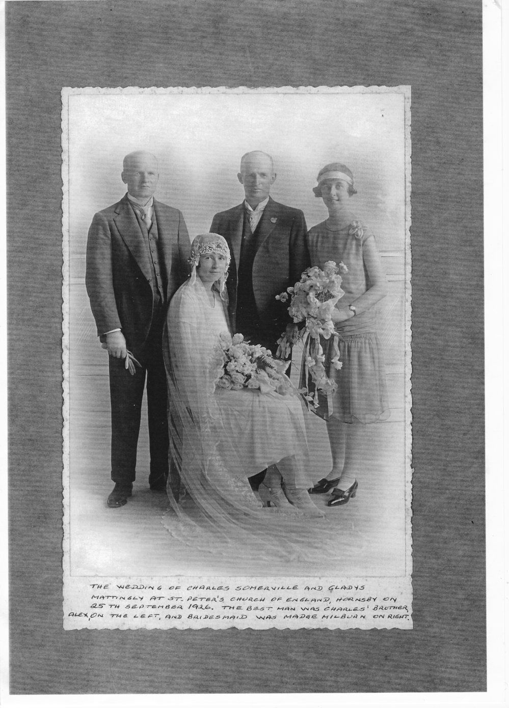 Wedding of Charles Somerville and Gladys Mattingly, 1926.