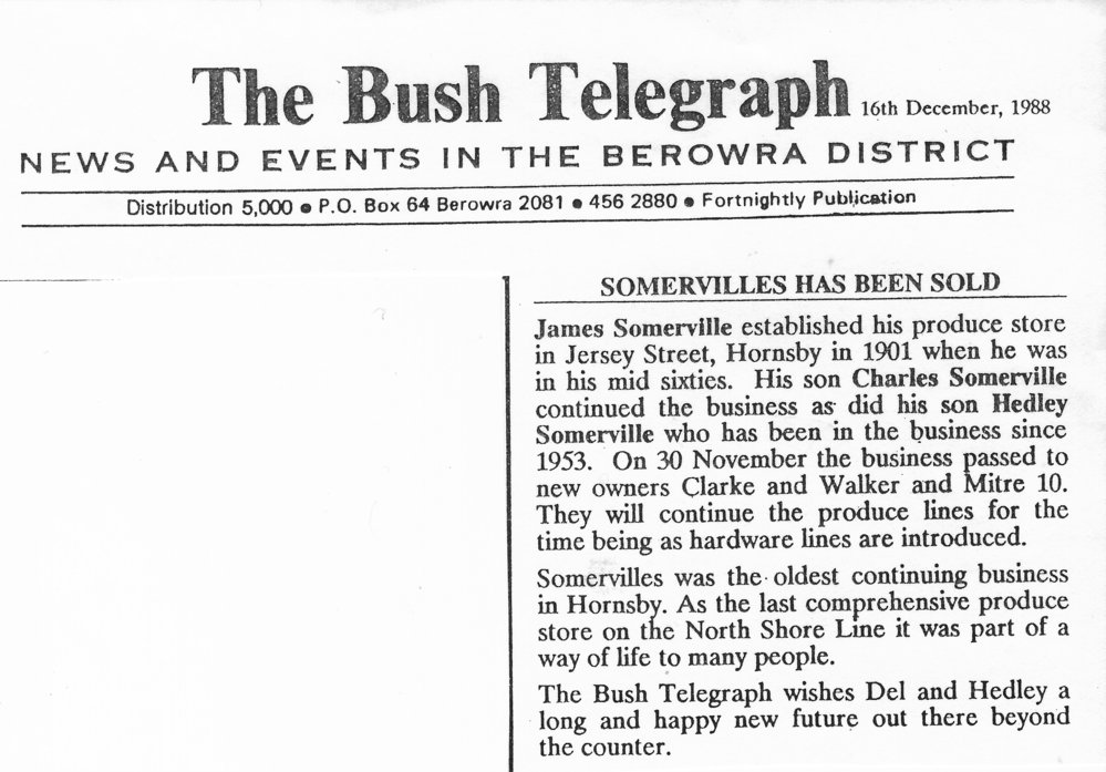 Sale of the Somerville Produce Store