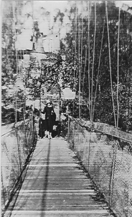 Enid Bowcock on the Suspension Bridge in Hornsby