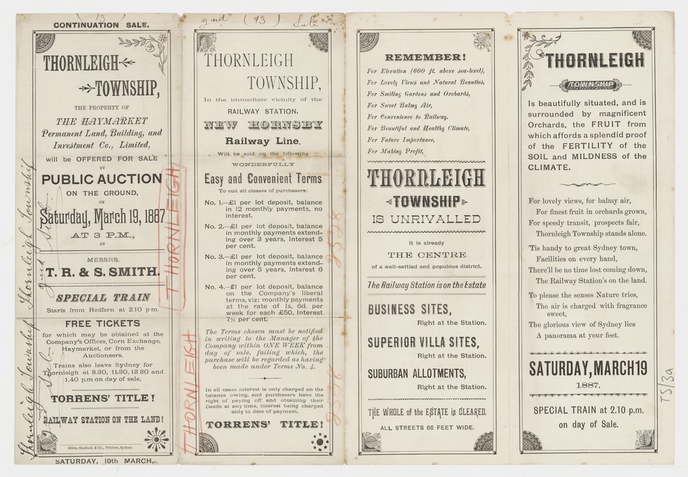 Thornleigh Township 1887