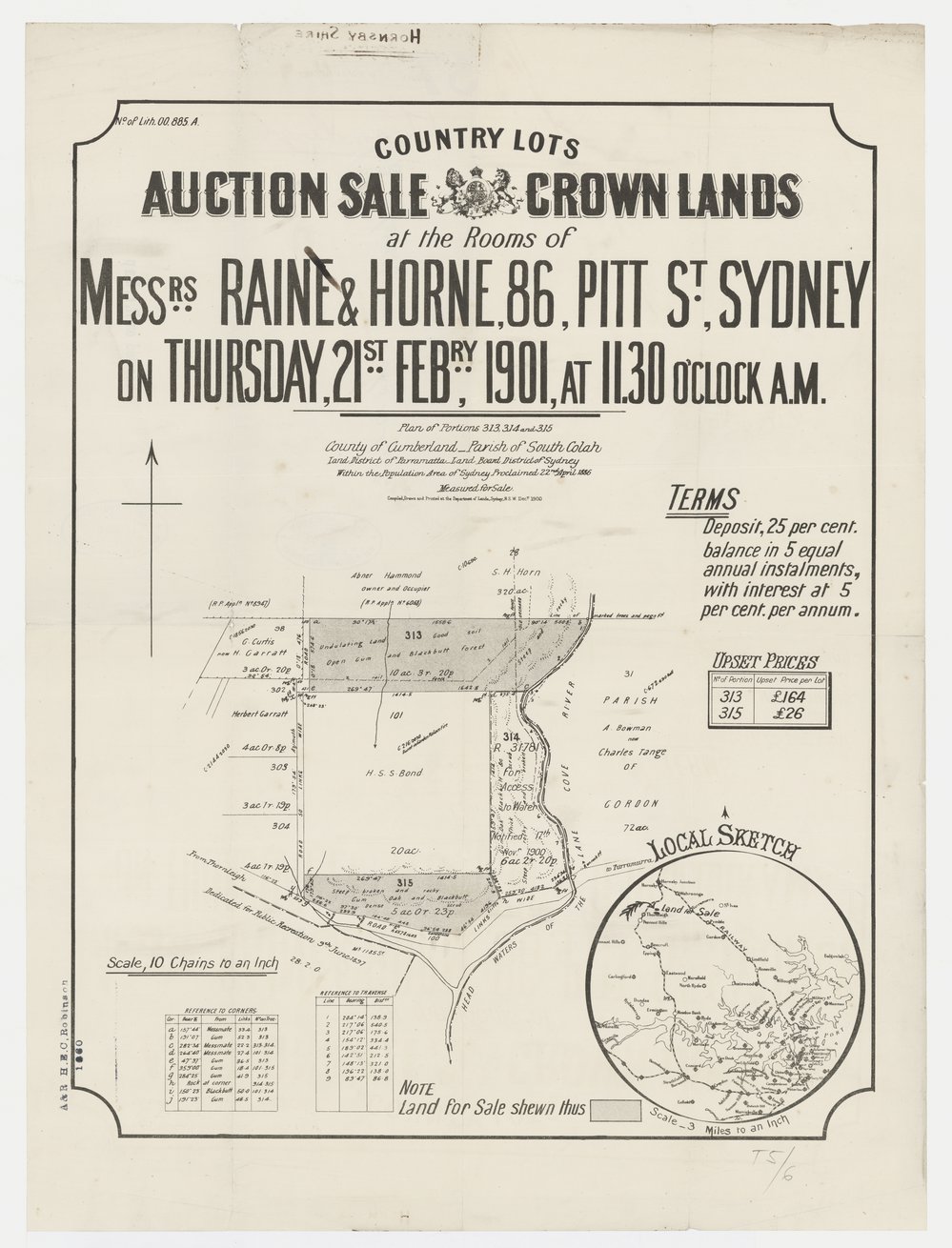 Auction sale of Crown lands Thornleigh 1901