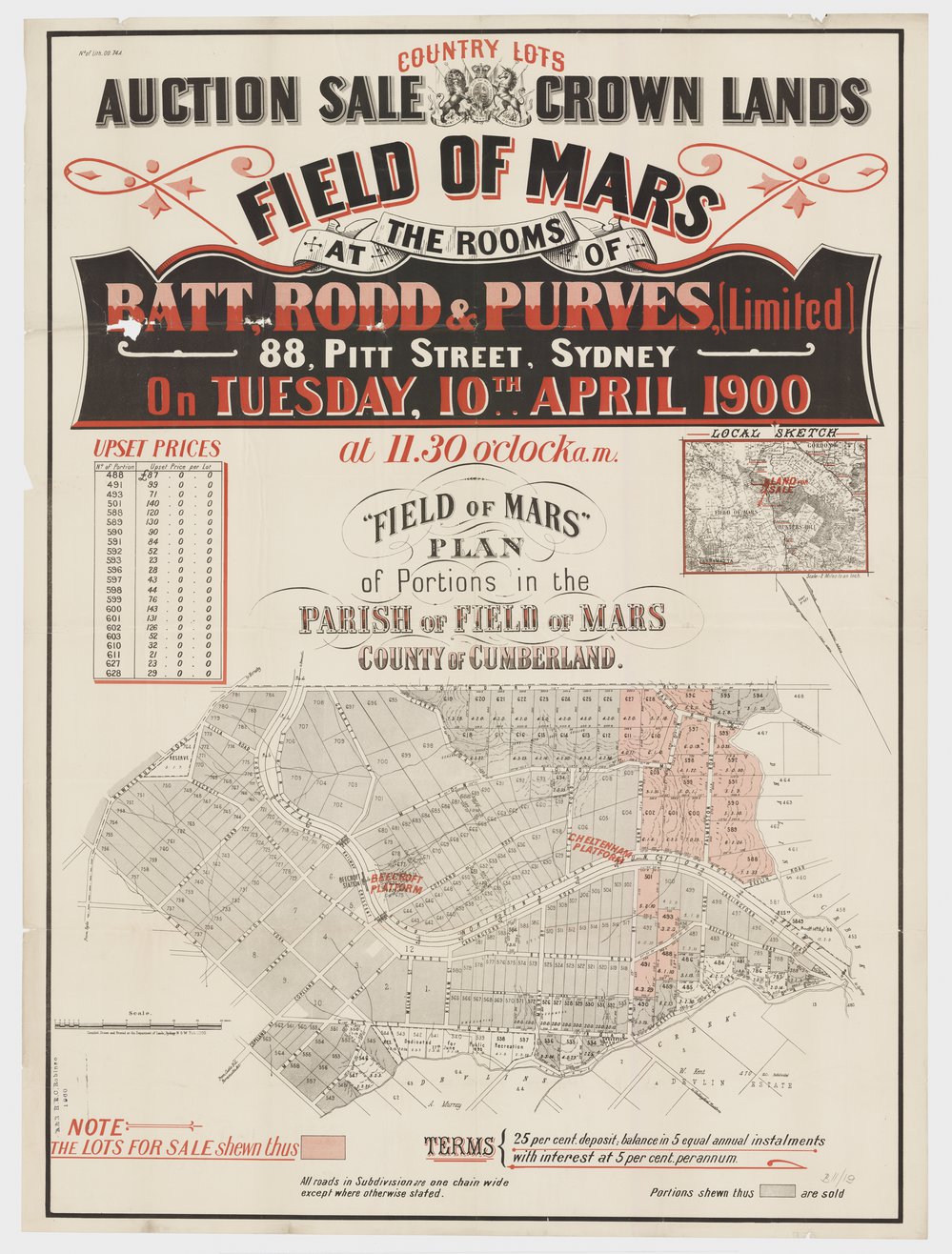 Auction sale of Crown Lands Field of Mars