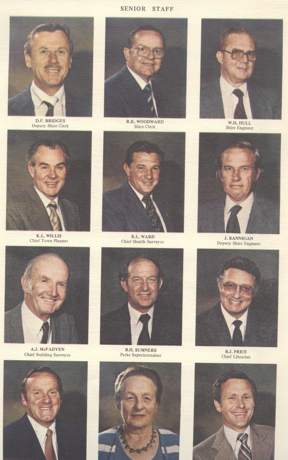 Hornsby Shire Council Senior Staff 1981