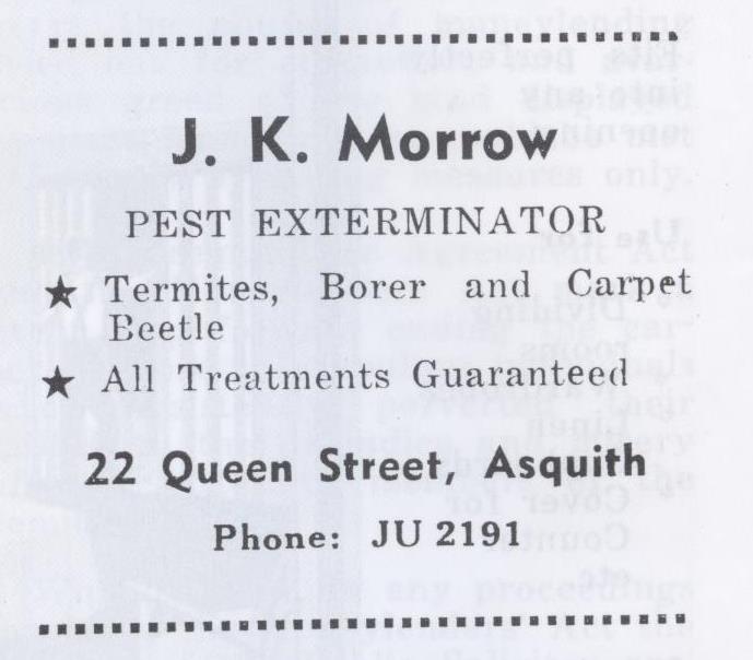 J. K. Morrow - pest exterminator