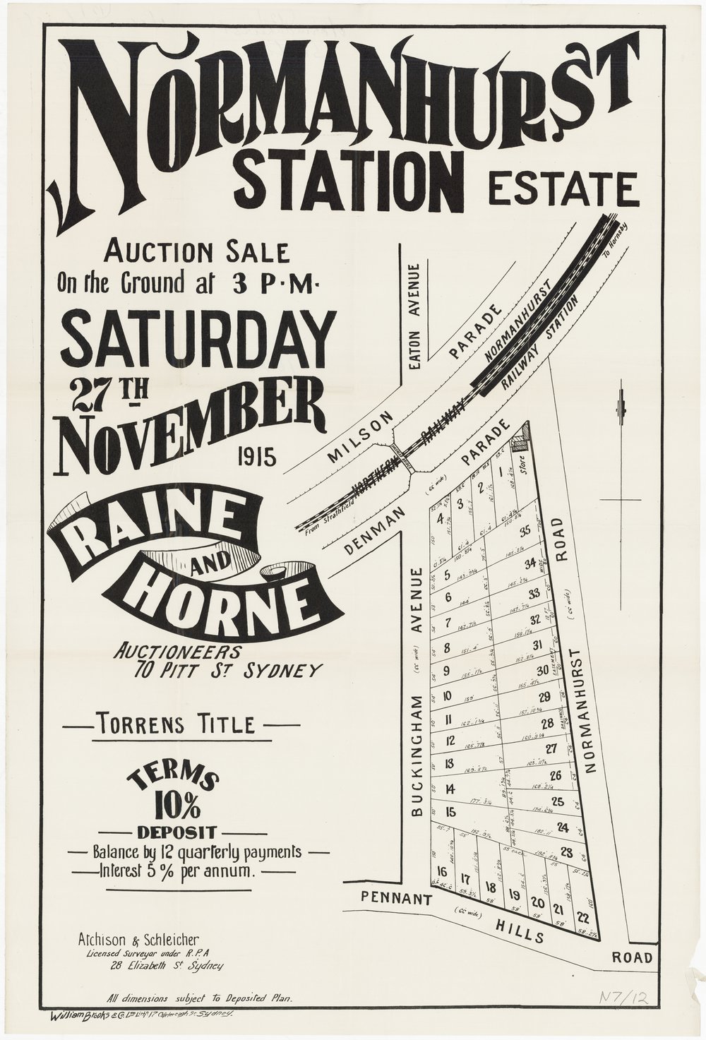 Normanhurst Station Estate 1915