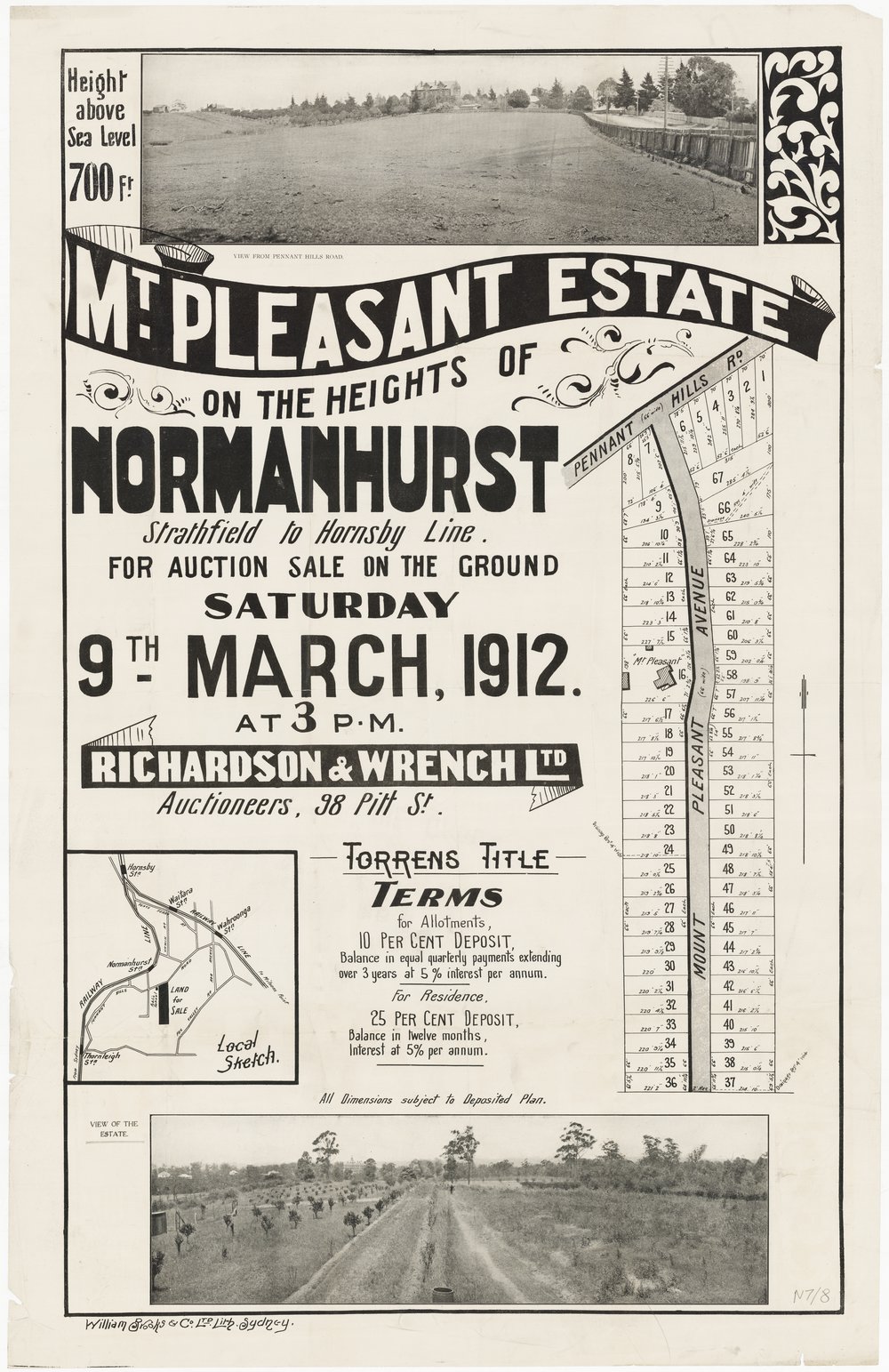 Mount Pleasant Estate - Normanhurst 1912