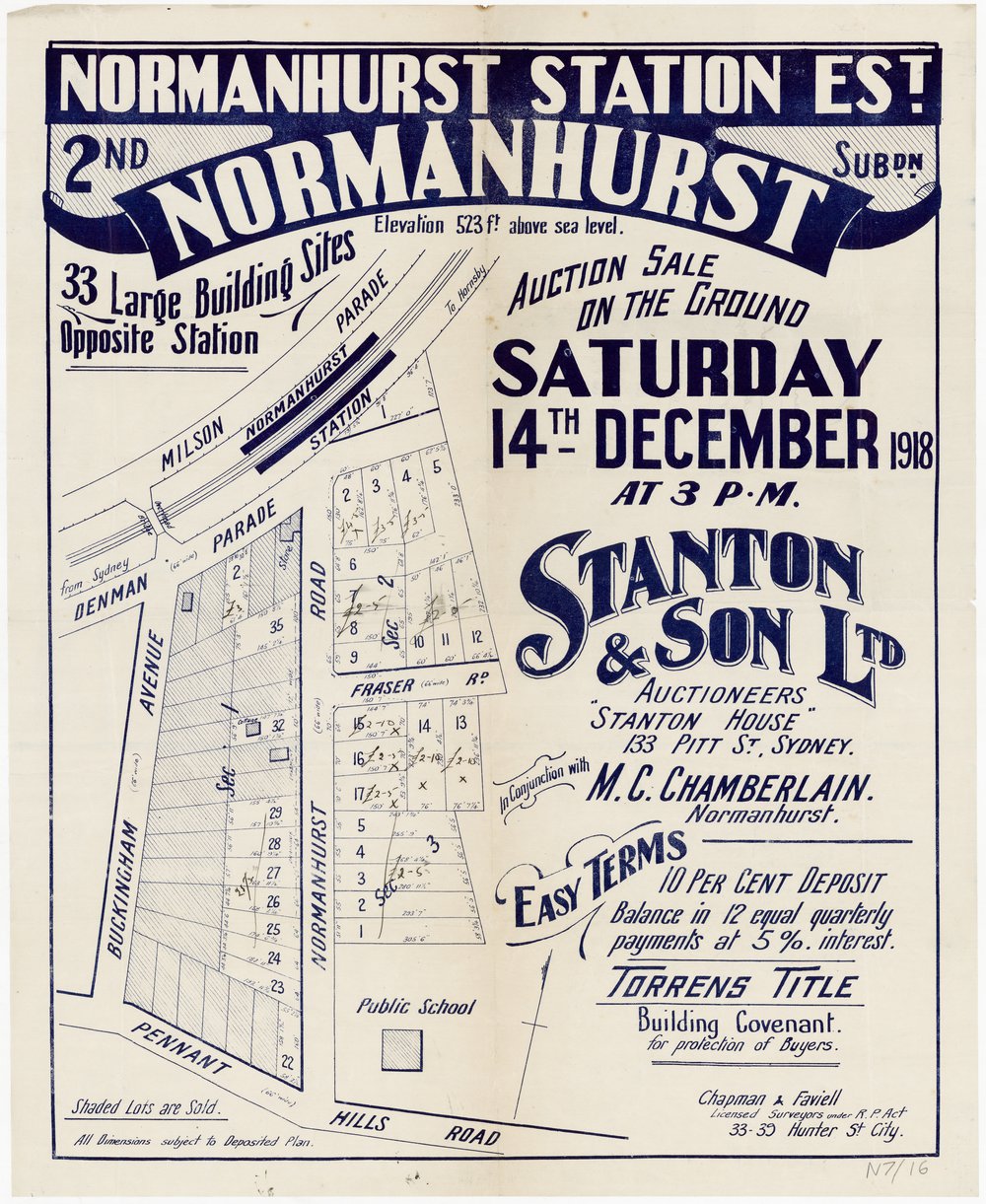 2nd Normanhurst Station Estate 1918
