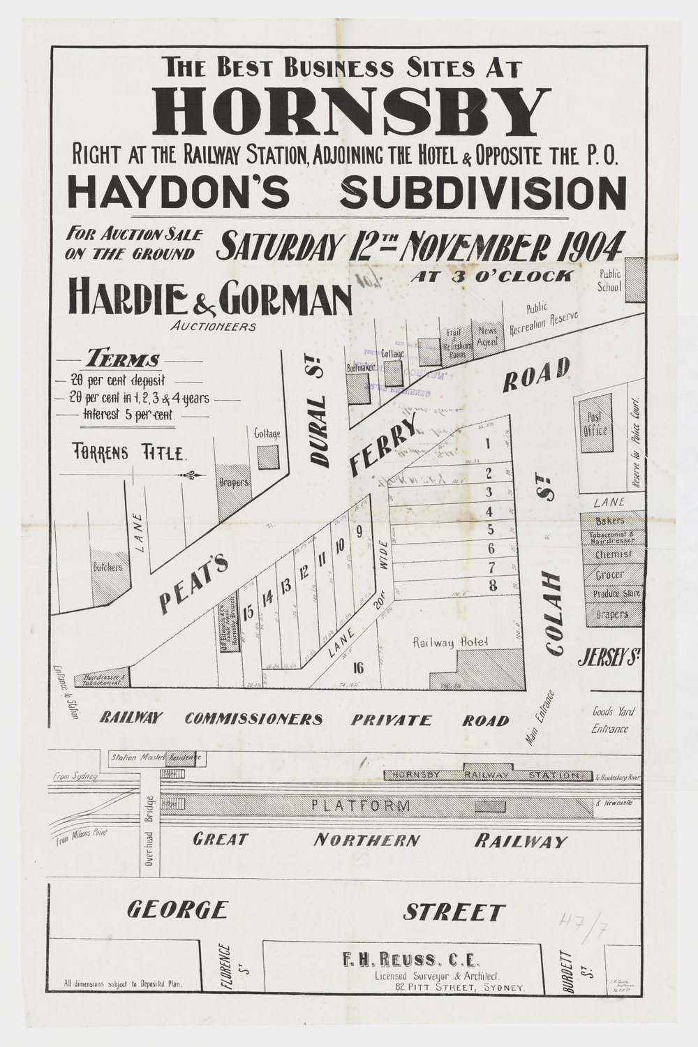 Haydon's subdivision - Hornsby