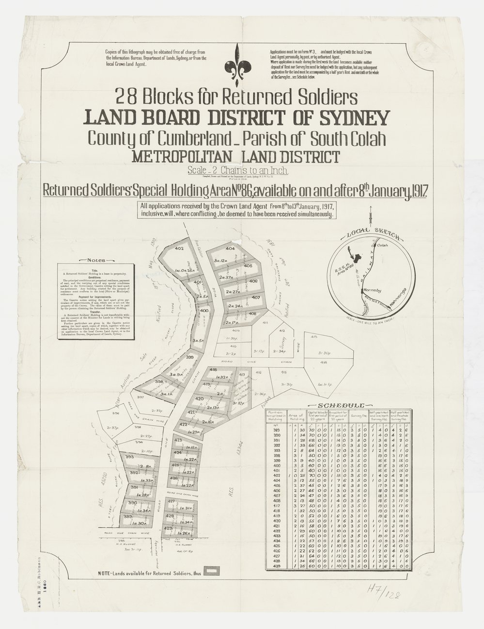 28 Blocks for Returned Soldiers 1917