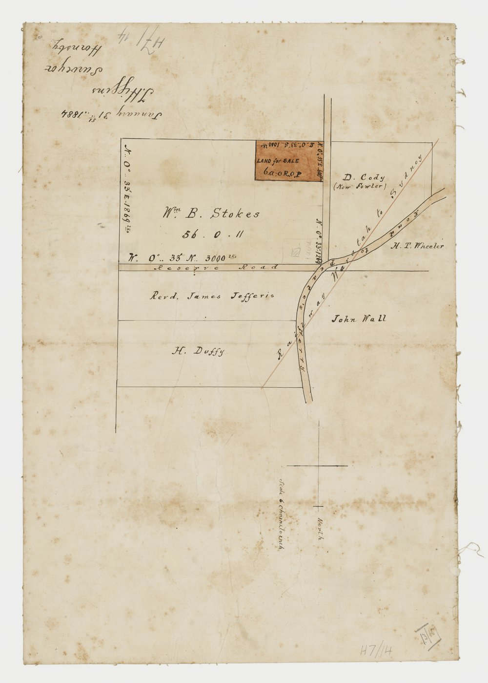 Sketch plan - Hornsby 1884