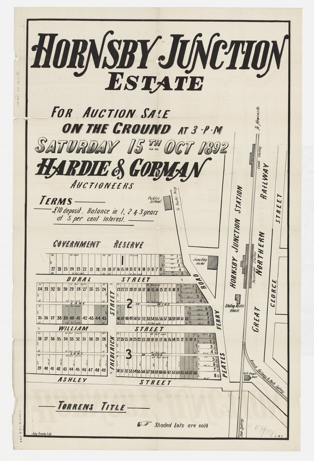 Hornsby Junction Estate 1892