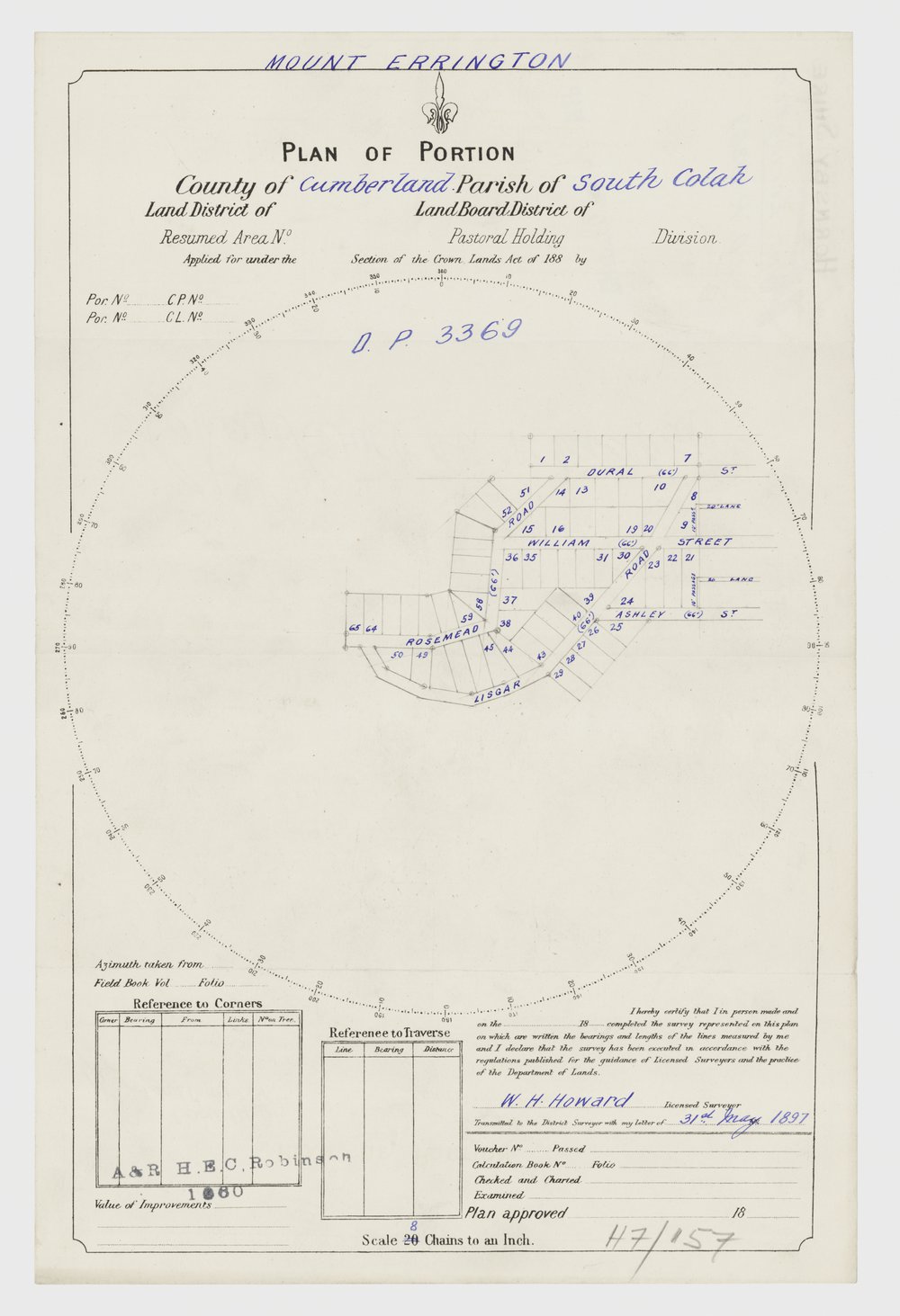 Plan of Mount Errington