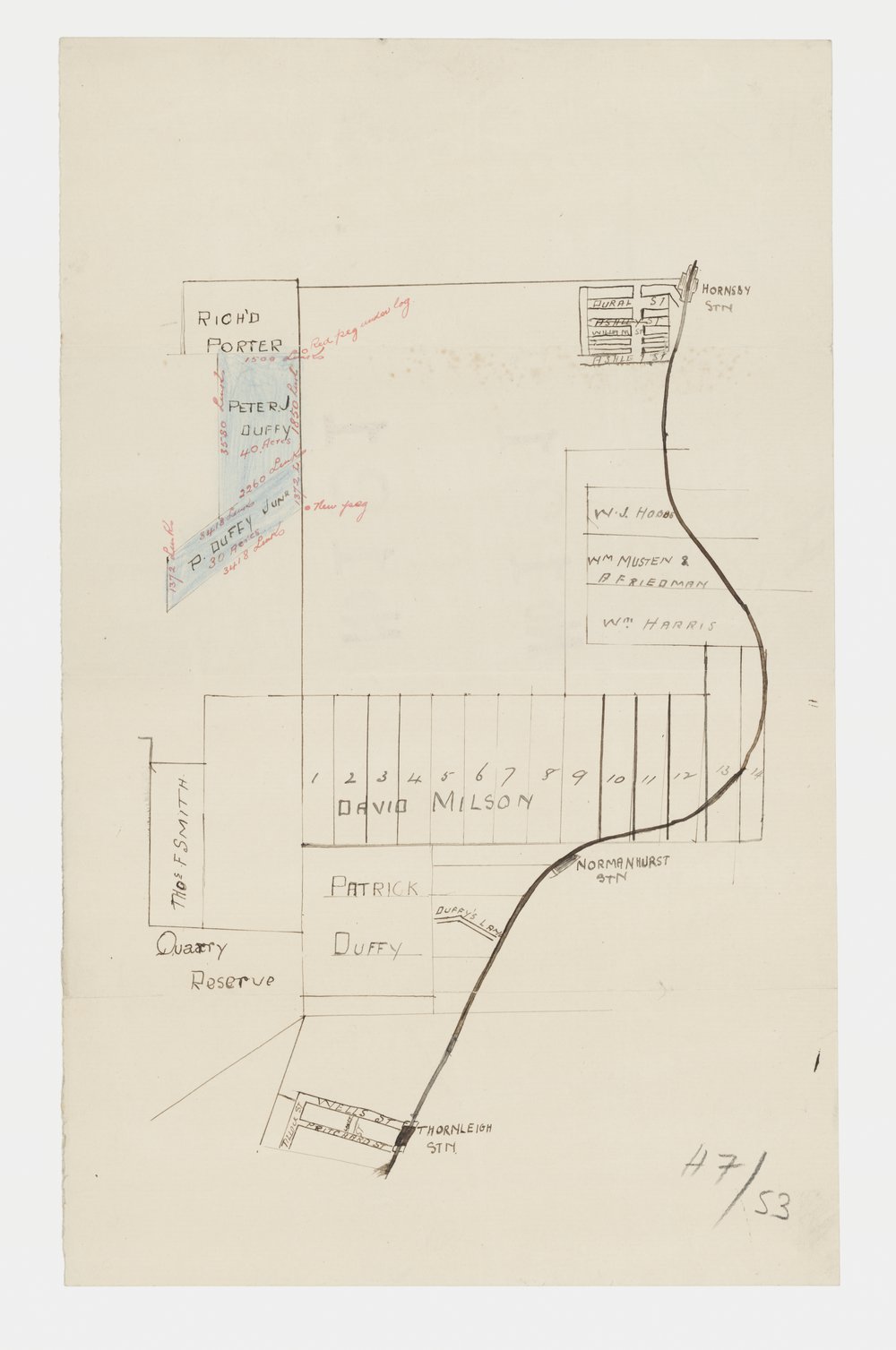 Sketch plan of Hornsby, Normanhurst and Thornleigh