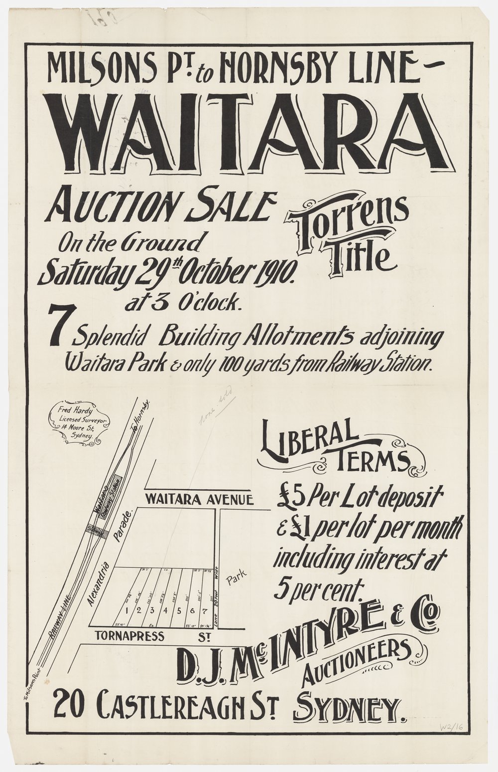 Waitara auction sale 1910