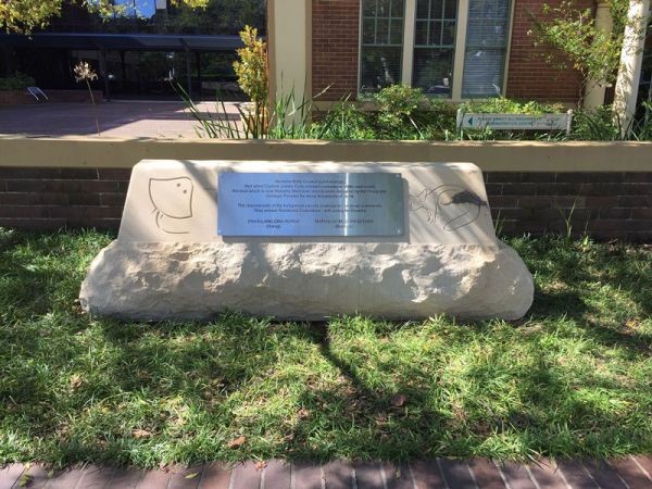 Indigenous recognition plaque outside Hornsby Shire Council Chambers