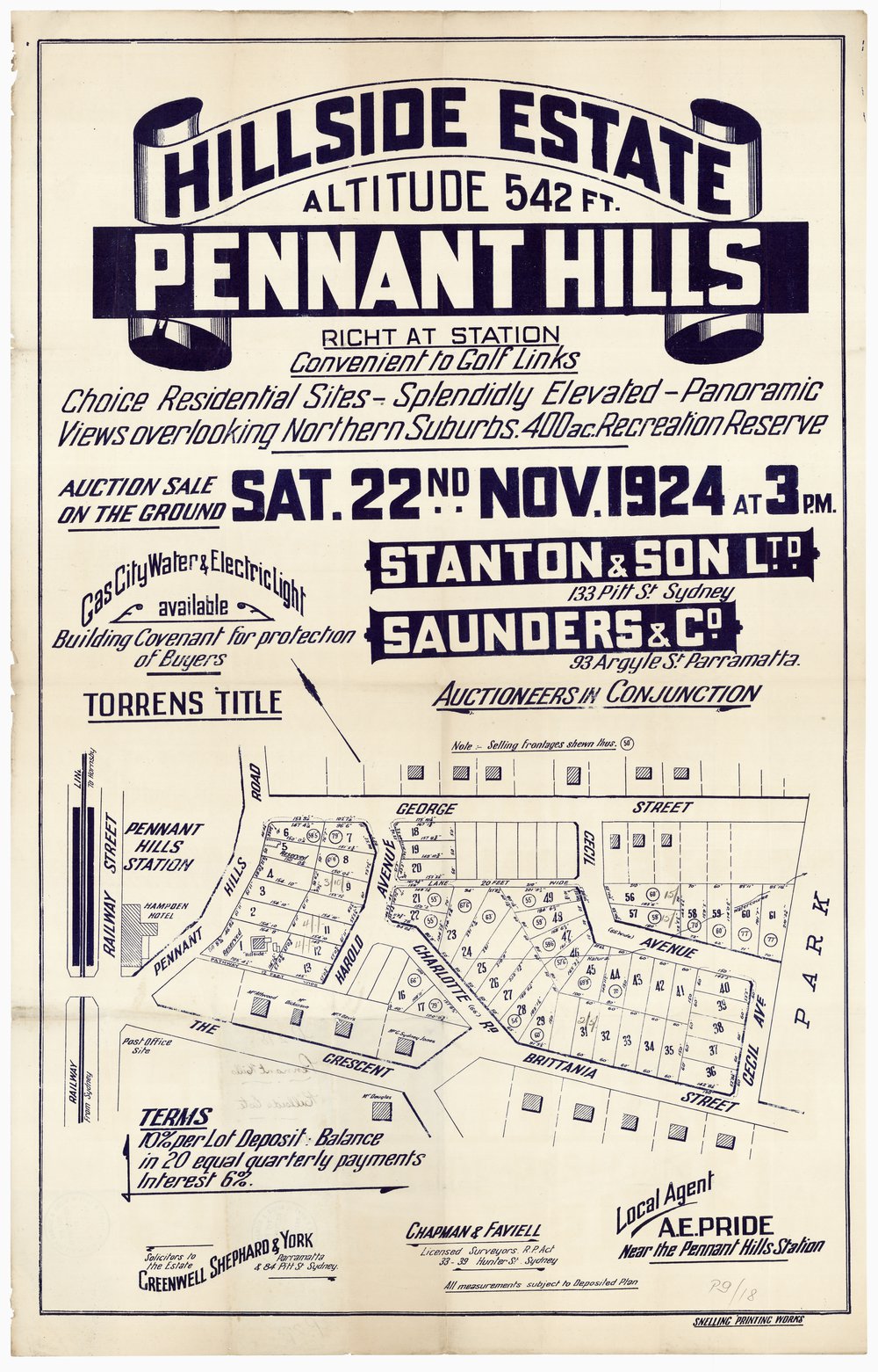 Hillside Estate 1924 - Pennant Hills
