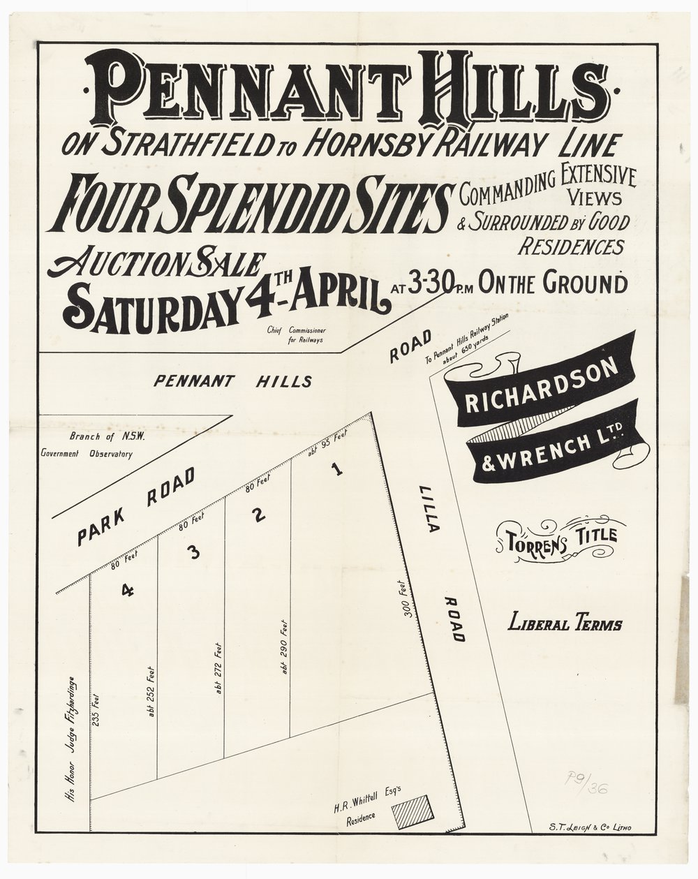 Four splendid sites - Pennant Hills