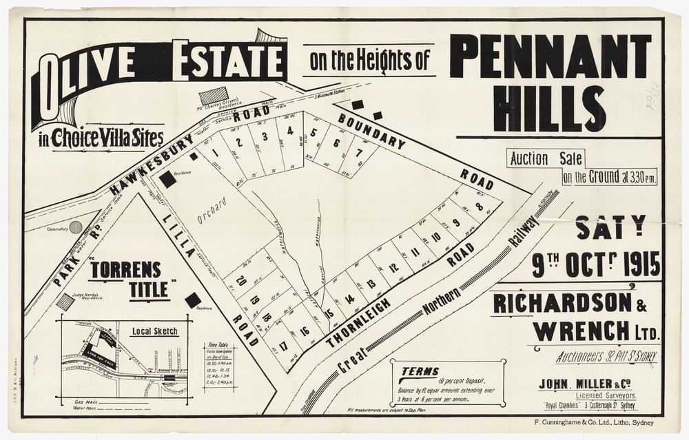 Olive Estate 1915 - Pennant Hills