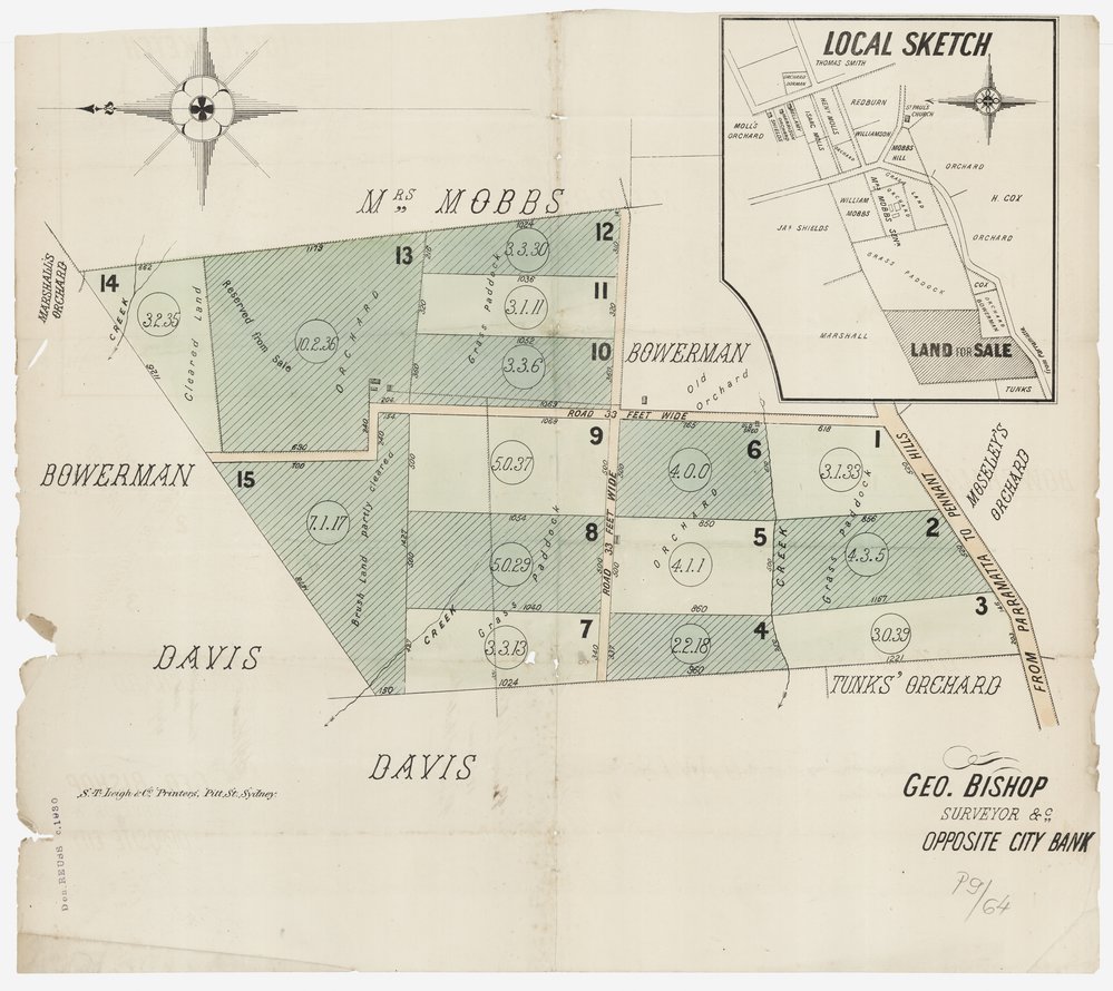 Plan of Pennant Hills 1878