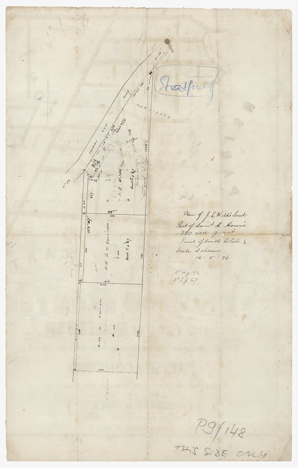 Sketch plan of J. E. Wild's land - Pennant Hills