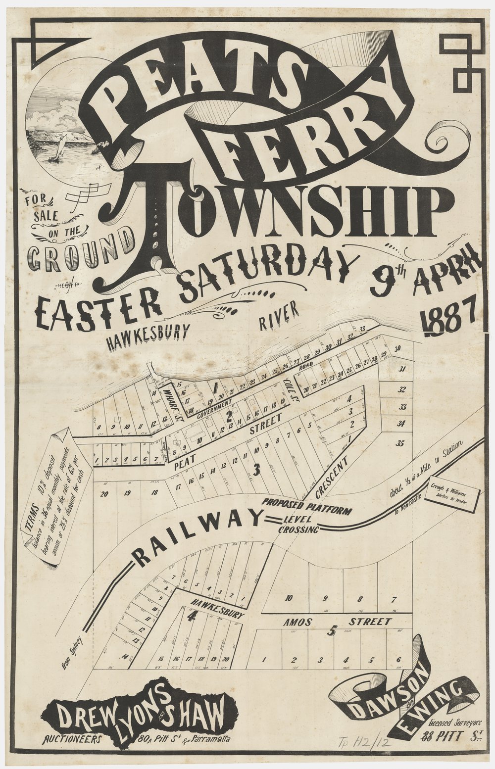 Peats Ferry Township 1887 - Brooklyn