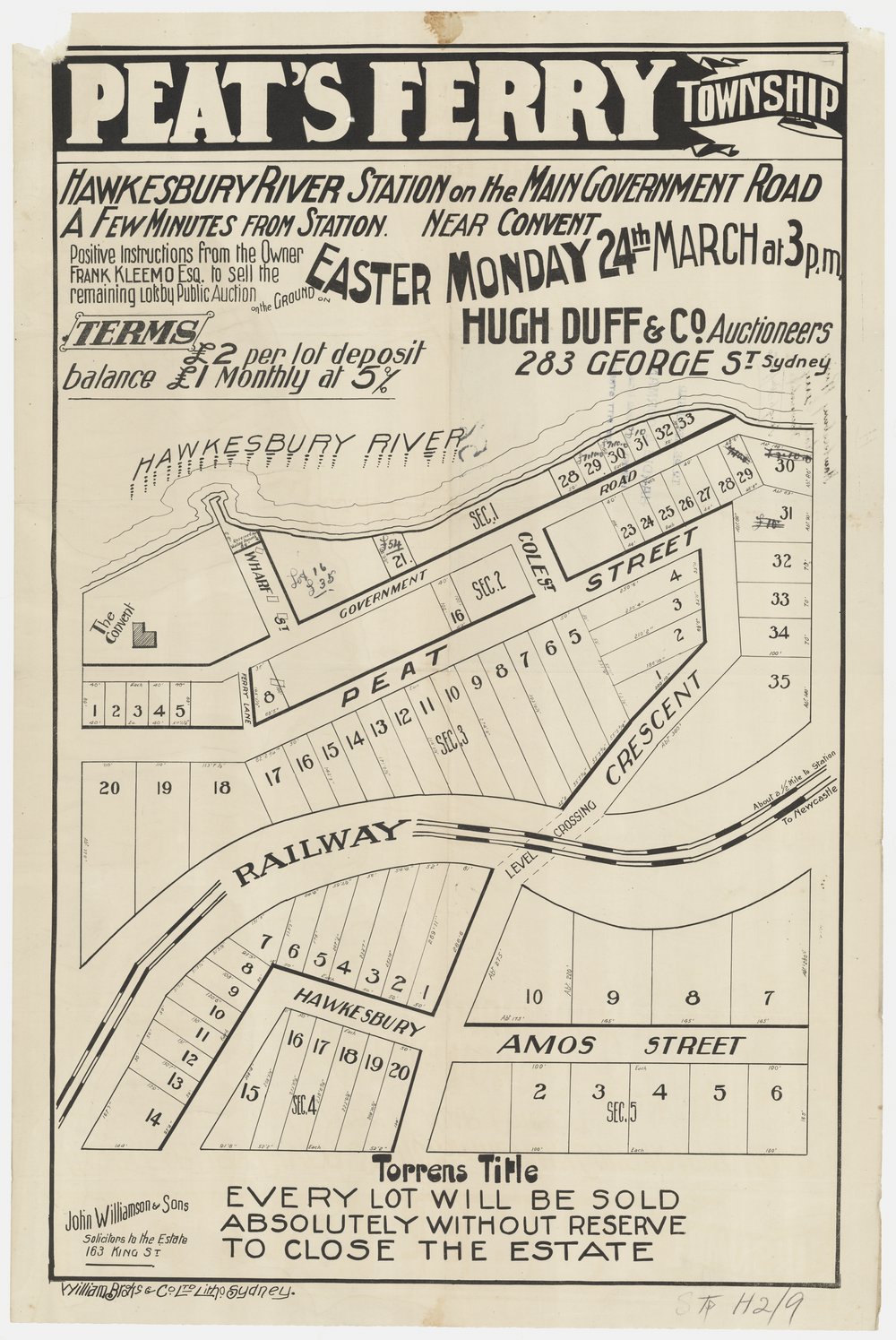 Peats Ferry Township 1913 - Brooklyn