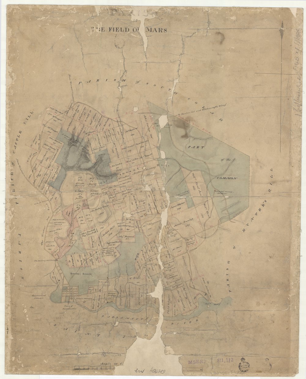 Field of Mars map between 1820 and 1834