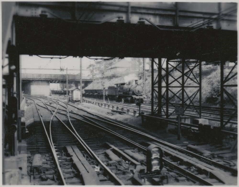 North bound goods train approaching Hornsby Railway Station
