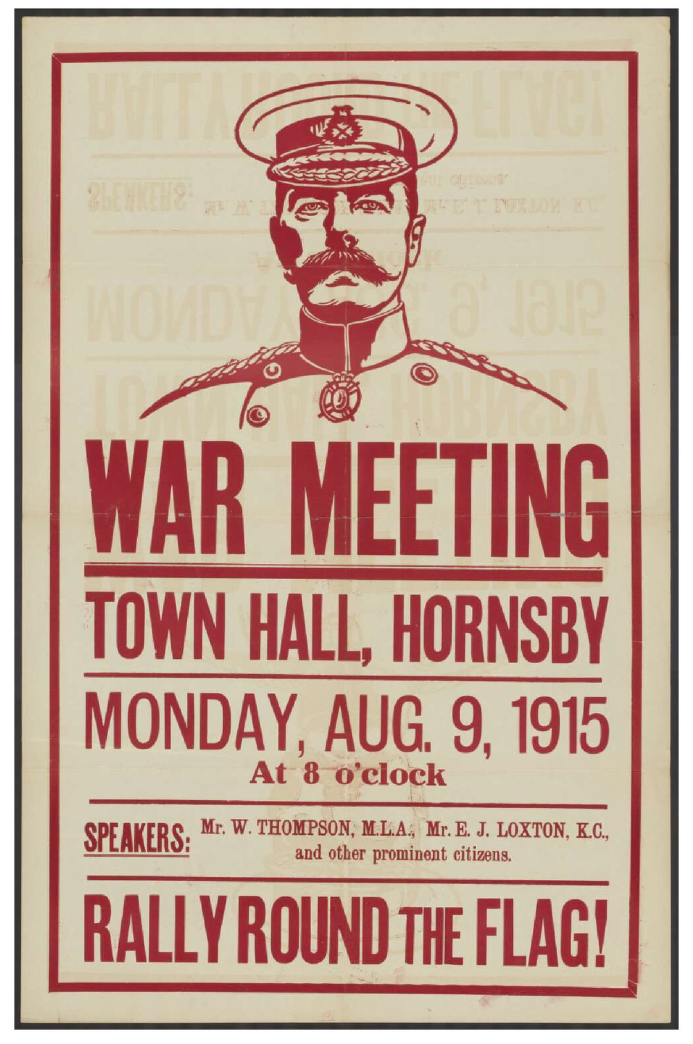 War Meeting - Hornsby Town Hall (School of Arts) 1915