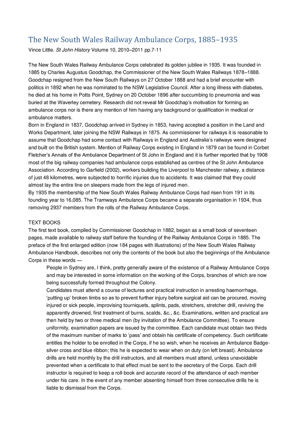 Railway Ambulance Shield - Pennant Hills 1936