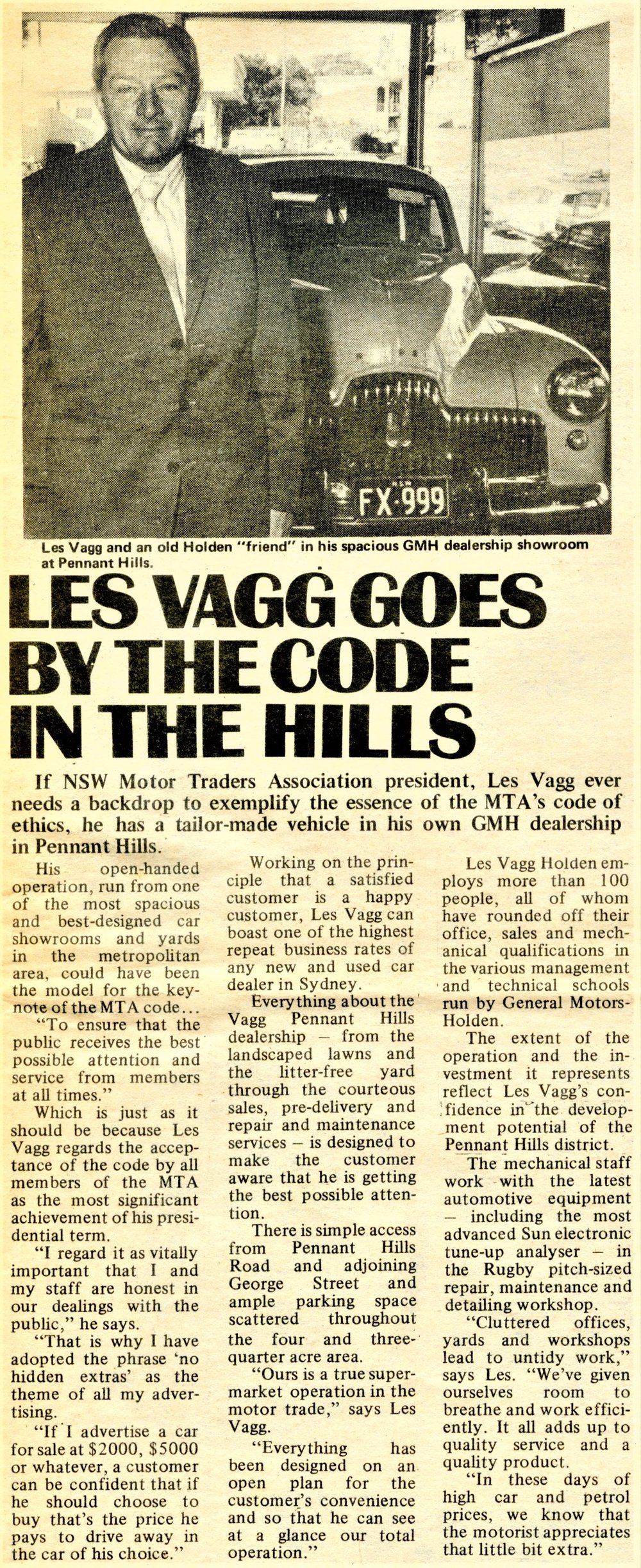 Les Vagg GMH dealership in Pennant Hills