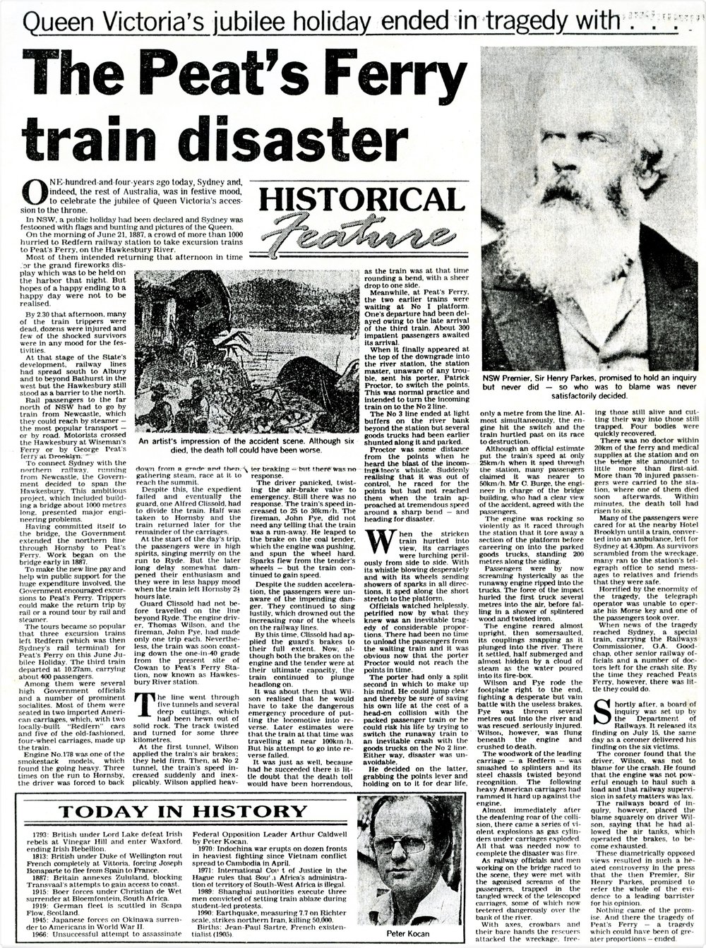 The Peat's Ferry train disaster, 1887