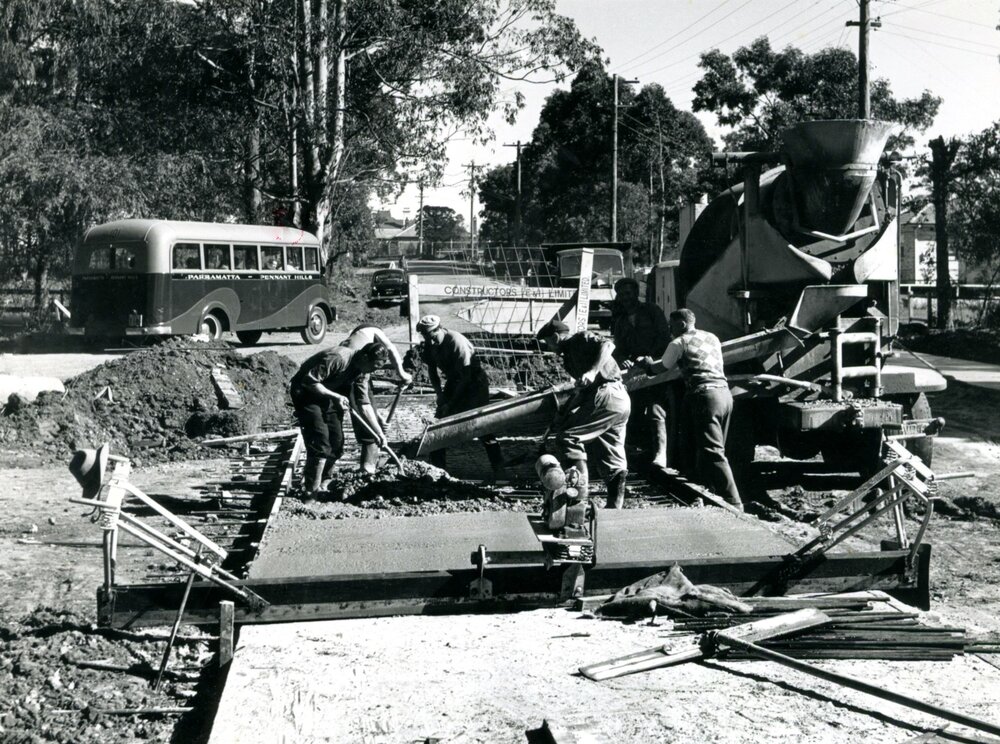 Road construction in Pennant Hills