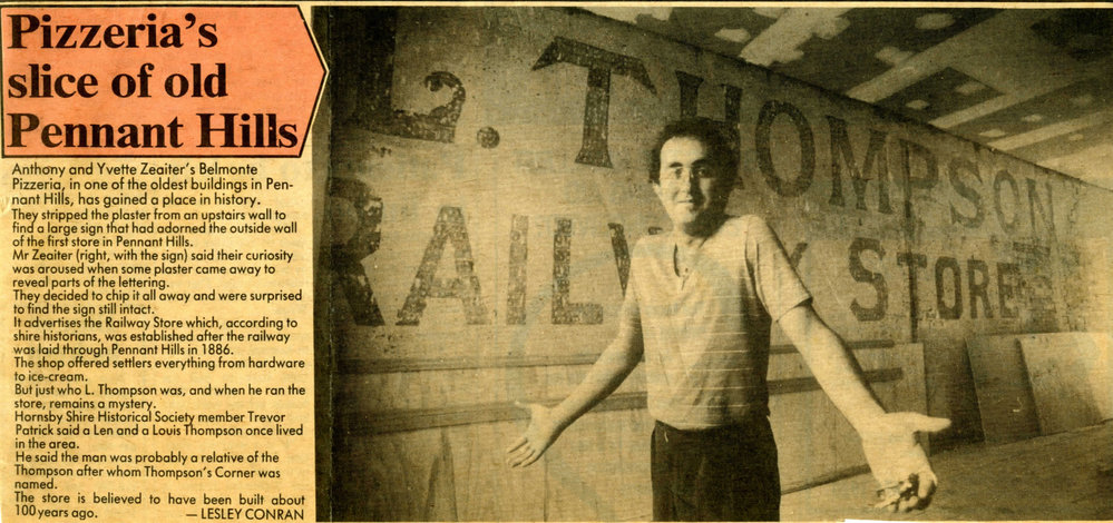 Pizzeria's slice of old Pennant Hills