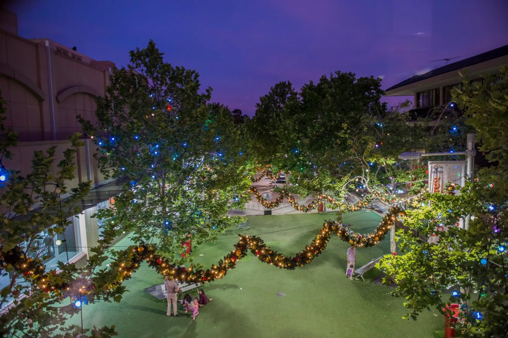Christmas lights in Hornsby Mall Hornsby Shire