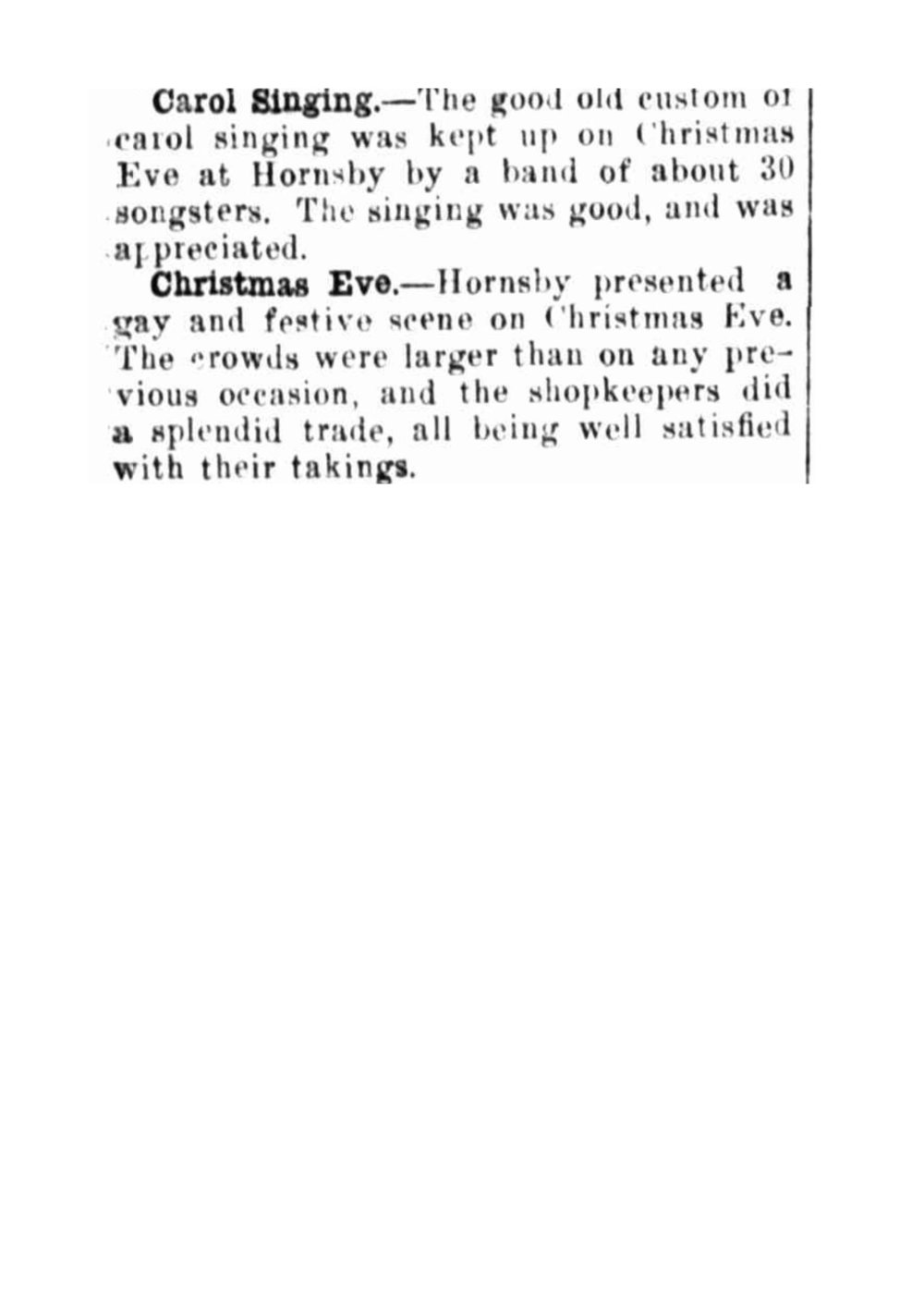 Christmas in Hornsby 1914