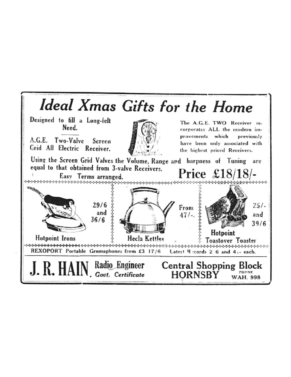 Ideal Christmas gifts for the home - 1930