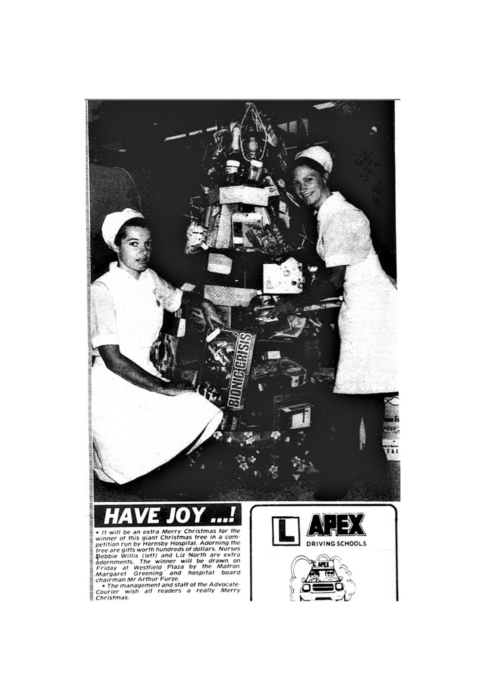 Hornsby Hospital Christmas raffle 1977