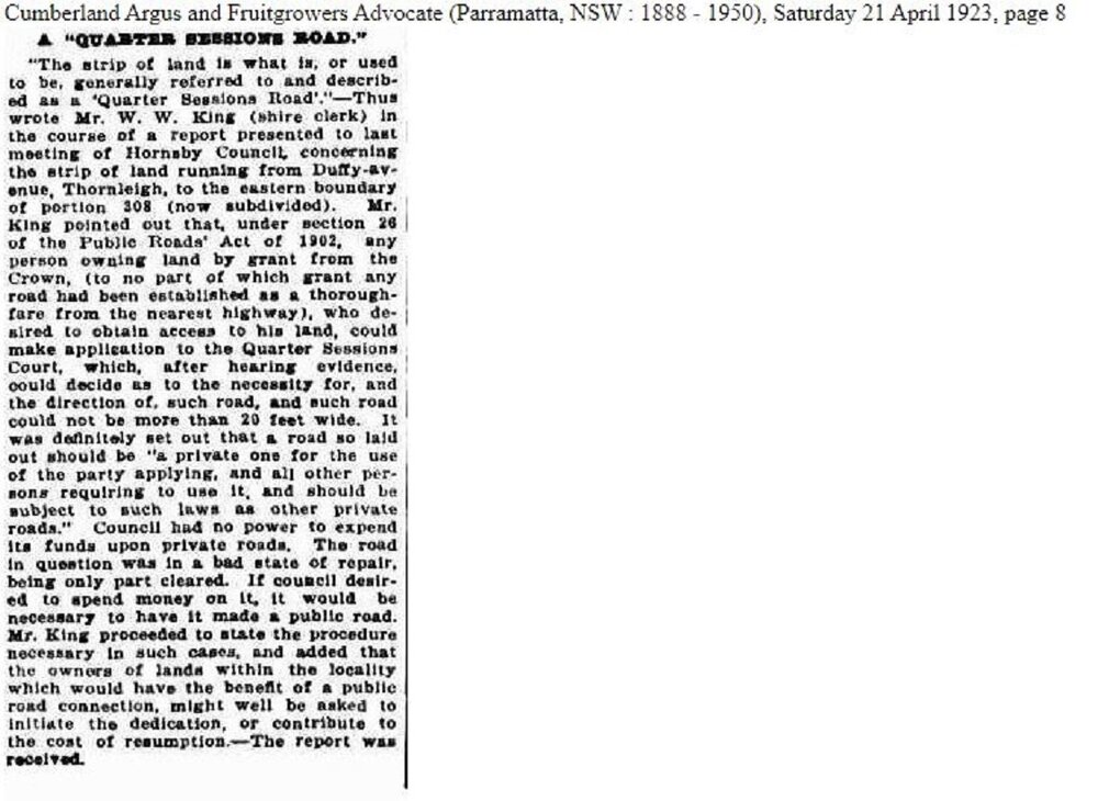 Quarter Sessions Road