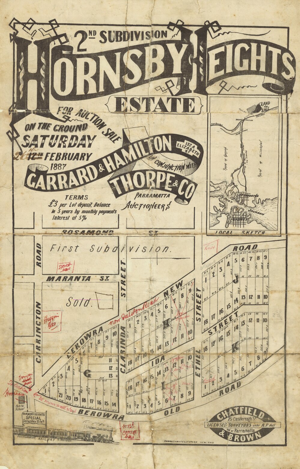 Hornsby Heights Estate - 2nd subdivision 1887