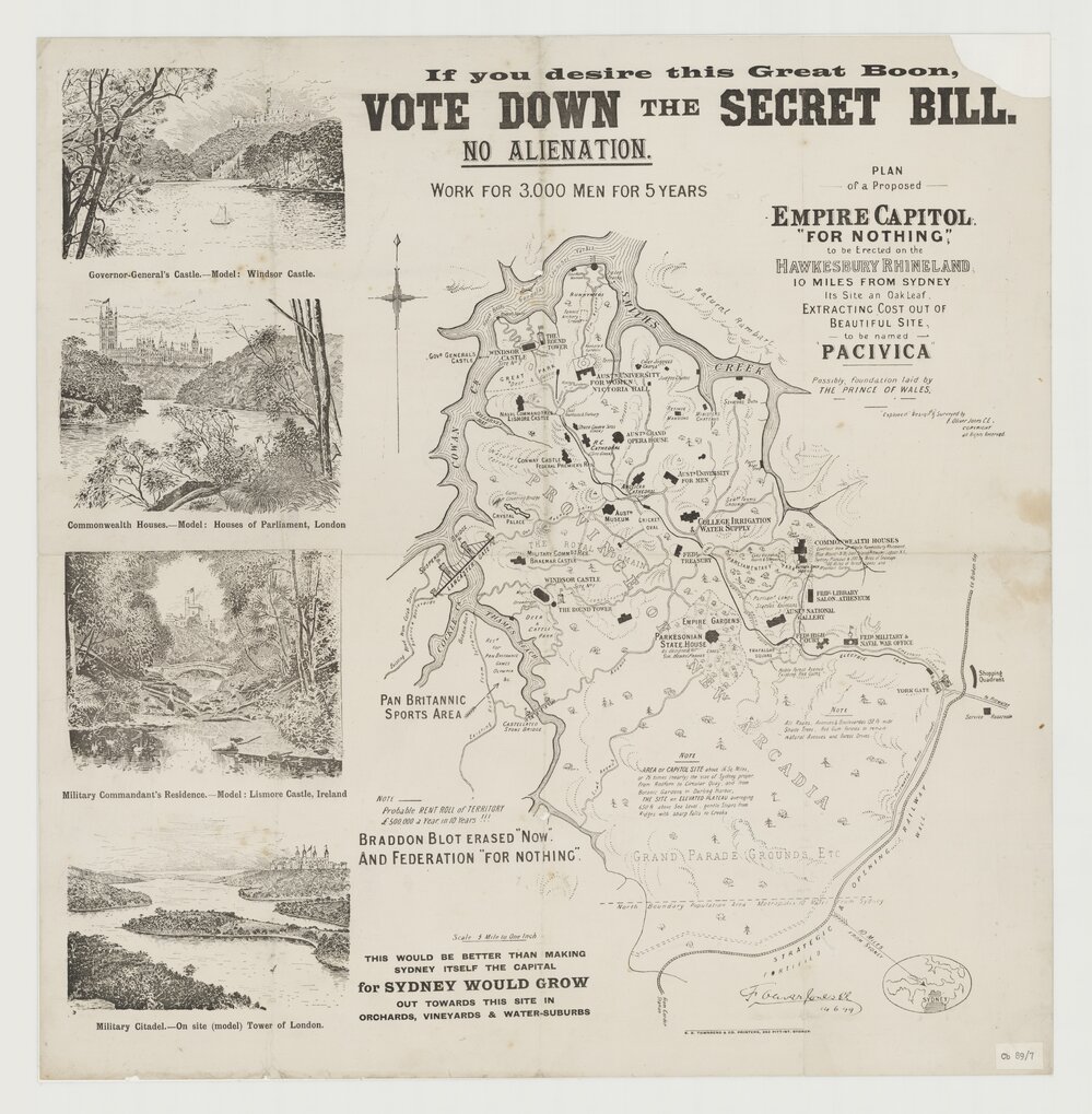 Plan of a proposed Empire capitol 'Pacivica'