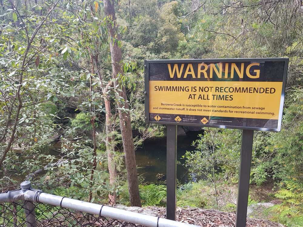 Warning sign at Fishponds